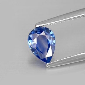 0.67캐럿 천연 블루 사파이어, 배 모양, 7×5 mm, VVS-VS