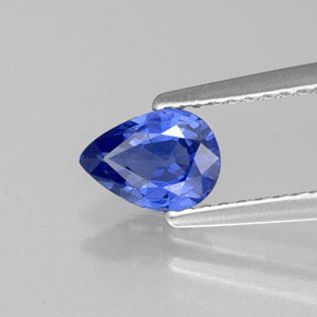 0.67캐럿 천연 블루 사파이어, 배 모양, 6.8×4.9 mm, VVS-VS