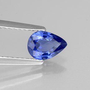 0.67캐럿 천연 블루 사파이어, 배 모양, 6.8×4.9 mm, VVS-VS