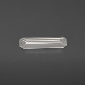 0.61캐럿 천연 화이트 사파이어, 에메랄드 컷, 9.9×3 mm, VS