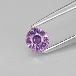 0.45캐럿 천연 핑크빛 바이올렛 사파이어, 라운드 컷, 4.46 mm, VS