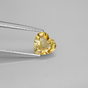 0.79캐럿 천연 골든 옐로우 사파이어, 하트 모양, 6.1×5.9 mm, VVS-VS