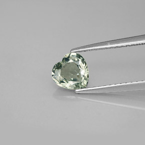 0.96캐럿 천연 그린 사파이어, 하트 모양, 6.1×6 mm, VVS-VS