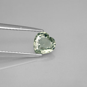 0.96캐럿 천연 그린 사파이어, 하트 모양, 6.1×6 mm, VVS-VS