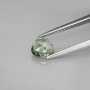 0.96캐럿 천연 그린 사파이어, 하트 모양, 6.1×6 mm, VVS-VS