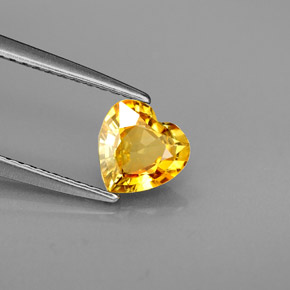 0.88캐럿 천연 골든 옐로우 사파이어, 하트 모양, 6×6 mm, VVS-VS