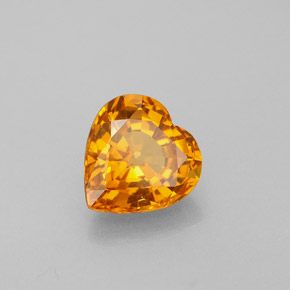 1.05캐럿 천연 옐로우 오렌지 사파이어, 하트 모양, 6.2×6 mm, VVS-VS