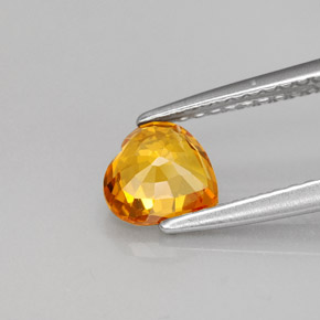 0.95캐럿 천연 옐로우 오렌지 사파이어, 하트 모양, 6×5.8 mm, VVS