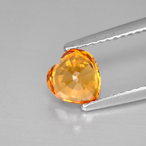 1.12캐럿 천연 골든 오렌지 사파이어, 하트 모양, 6×5.8 mm, VVS-VS