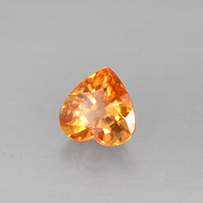 1.07캐럿 천연 골든 오렌지 사파이어, 하트 모양, 5.9×5.9 mm, VVS-VS
