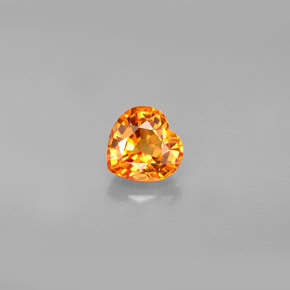 1.07캐럿 천연 골든 오렌지 사파이어, 하트 모양, 5.9×5.8 mm, VS