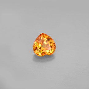 1.07캐럿 천연 골든 오렌지 사파이어, 하트 모양, 5.9×5.8 mm, VS