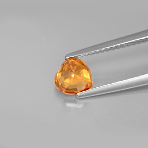 1.07캐럿 천연 골든 오렌지 사파이어, 하트 모양, 5.9×5.8 mm, VS