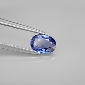 0.75캐럿 천연 블루 사파이어, 타원형 컷, 7.1×5 mm, VVS-VS