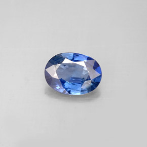 0.77캐럿 천연 콘플라워 블루 사파이어, 타원형 컷, 6.9×5.2 mm, VS