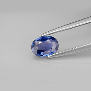 0.82캐럿 천연 블루 사파이어, 타원형 컷, 7.1×5.2 mm, SI