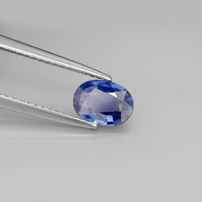 0.82캐럿 천연 블루 사파이어, 타원형 컷, 7.1×5.2 mm, SI