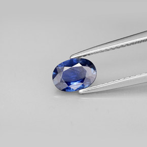 0.76캐럿 천연 블루 사파이어, 타원형 컷, 7.1×5.1 mm, VS