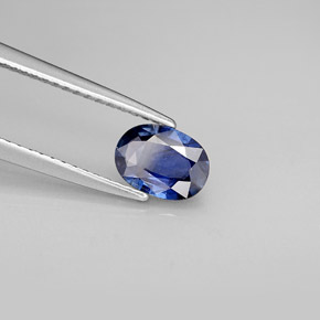 0.76캐럿 천연 블루 사파이어, 타원형 컷, 7.1×5.1 mm, VS