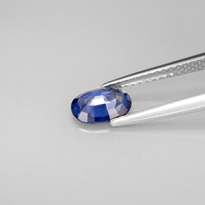 0.76캐럿 천연 블루 사파이어, 타원형 컷, 7.1×5.1 mm, VS