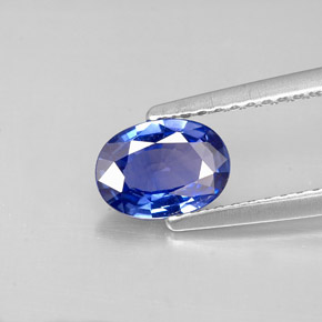 0.85캐럿 천연 블루 사파이어, 타원형 컷, 7.2×5.2 mm, VS