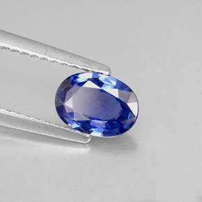 0.85캐럿 천연 블루 사파이어, 타원형 컷, 7.2×5.2 mm, VS