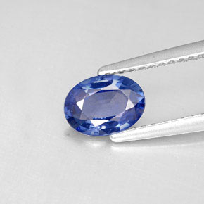 0.73캐럿 천연 블루 사파이어, 타원형 컷, 7×5.1 mm, VS