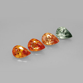 캐럿 천연 멀티컬러 사파이어 보석, 배 모양, 6.9×4.9 mm, VVS-VS