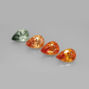 캐럿 천연 멀티컬러 사파이어 보석, 배 모양, 6.9×4.9 mm, VVS-VS