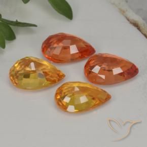 3.85캐럿 천연 붉은빛 오렌지 사파이어 보석, 배 모양, 7.1×5 mm, VVS-VS