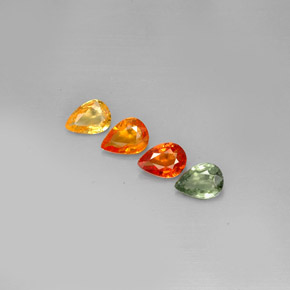 캐럿 천연 멀티컬러 사파이어 보석, 배 모양, 6.8×4.8 mm, VVS-VS