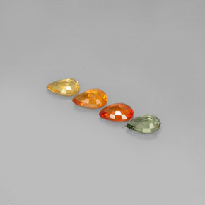 캐럿 천연 멀티컬러 사파이어 보석, 배 모양, 6.8×4.8 mm, VVS-VS