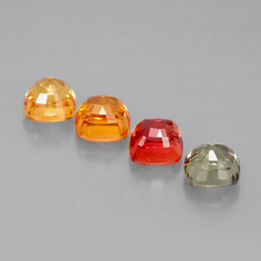 2.79캐럿 천연 멀티컬러 사파이어 보석, 쿠션 컷, 4.5×4.5 mm, VVS-VS