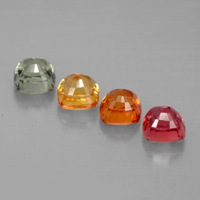 캐럿 천연 멀티컬러 사파이어 보석, 쿠션 컷, 4.6×4.6 mm, VVS-VS