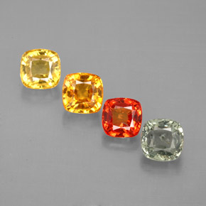캐럿 천연 멀티컬러 사파이어 보석, 쿠션 컷, 4.5×4.5 mm, VVS-VS