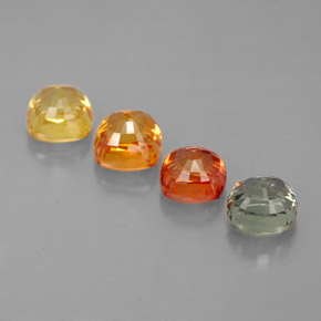 캐럿 천연 멀티컬러 사파이어 보석, 쿠션 컷, 4.5×4.5 mm, VVS-VS