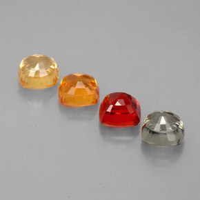 캐럿 천연 멀티컬러 사파이어 보석, 쿠션 컷, 4.5×4.5 mm, VVS-VS