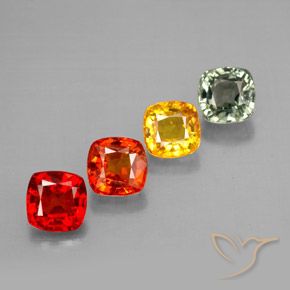 2.67캐럿 천연 멀티컬러 사파이어 보석, 쿠션 컷, 4.7×4.6 mm, VVS-VS