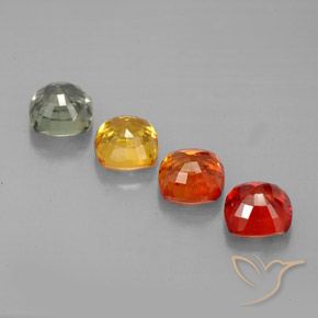 2.67캐럿 천연 멀티컬러 사파이어 보석, 쿠션 컷, 4.7×4.6 mm, VVS-VS