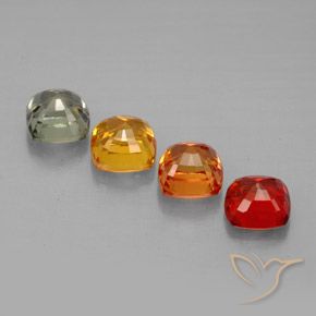 2.87캐럿 천연 멀티컬러 사파이어 보석, 쿠션 컷, 4.6×4.5 mm, VVS-VS