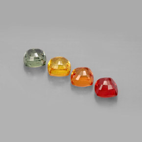 2.70캐럿 천연 멀티컬러 사파이어 보석, 쿠션 컷, 4.5×4.5 mm, VVS-VS