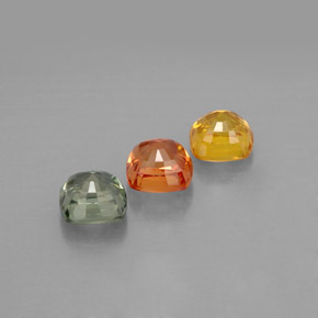 캐럿 천연 멀티컬러 사파이어 보석, 쿠션 컷, 4.6×4.6 mm, VVS-VS