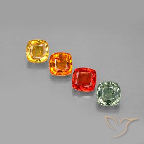 2.54캐럿 천연 멀티컬러 사파이어 보석, 쿠션 컷, 4.6×4.5 mm, VVS-VS