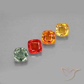2.54캐럿 천연 멀티컬러 사파이어 보석, 쿠션 컷, 4.6×4.5 mm, VVS-VS
