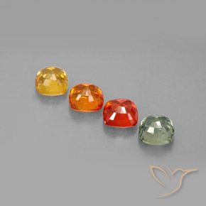 2.54캐럿 천연 멀티컬러 사파이어 보석, 쿠션 컷, 4.6×4.5 mm, VVS-VS