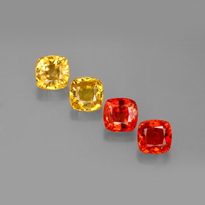 캐럿 천연 멀티컬러 사파이어 보석, 쿠션 컷, 4.5×4.4 mm, VVS-VS