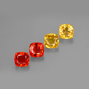 캐럿 천연 멀티컬러 사파이어 보석, 쿠션 컷, 4.5×4.4 mm, VVS-VS