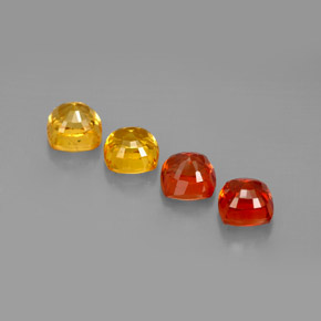 캐럿 천연 멀티컬러 사파이어 보석, 쿠션 컷, 4.5×4.4 mm, VVS-VS