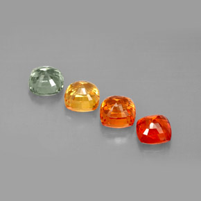 2.79캐럿 천연 멀티컬러 사파이어 보석, 쿠션 컷, 4.7×4.7 mm, VVS-VS