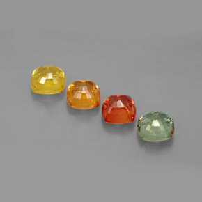 캐럿 천연 멀티컬러 사파이어 보석, 쿠션 컷, 4.7×4.7 mm, VVS-VS